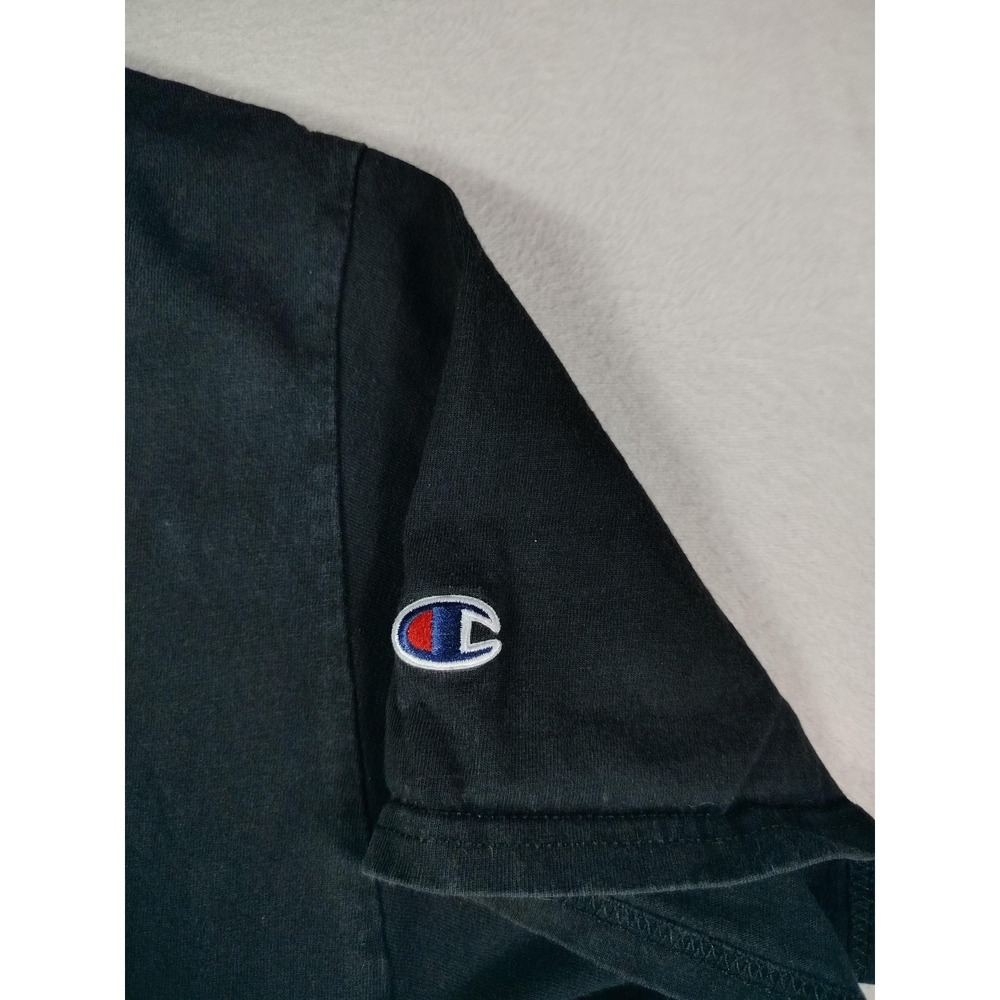 Champion Shirt Mens Large Black REAL SLAIN Religious Graphic Christian Tee - Picture 4 of 10